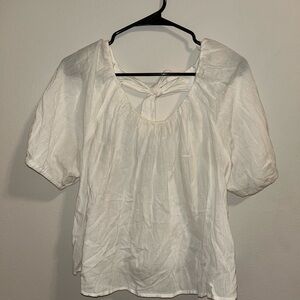 Old Navy White Blouse with Puff Sleeves